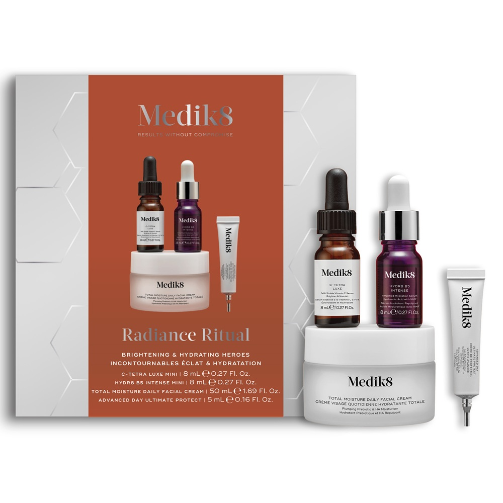 Medik8 Brightening & Hydrating Heroes gift set with C-Tetra Luxe, Hydr8 B5 Intense, Total Moisture and SPF50+