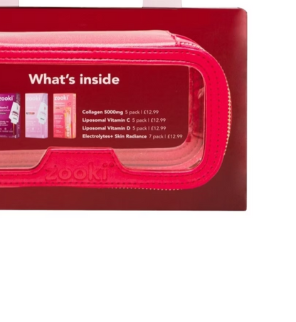 Zooki Glow Heroes small gift set and its collagen, vitamin and electrolyte sachet packs