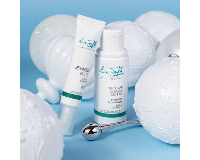 Eve Taylor Eye Care Trio with Micellar Cleanse Eye and Lip, Refining Eye Gel and Eye Massage Roller